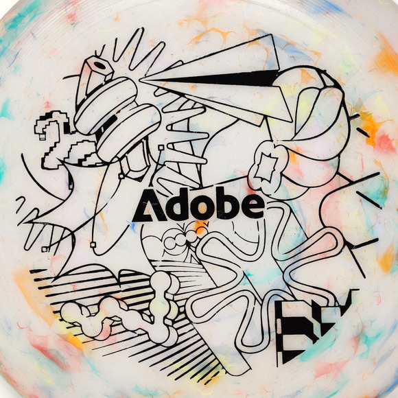 Wham-O Reflyer Frisbee 10.75" 170g w Adobe Logo Art Multicolor Tie Dye Recycled - Picture 4 of 16